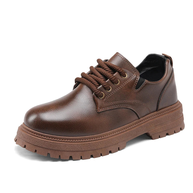 High Quality 2024 Men Casual Leather Business Tooling Shoes Comfy Thick Bottom Italian Male Shoes Antiskid Outdoor Oxford Shoes