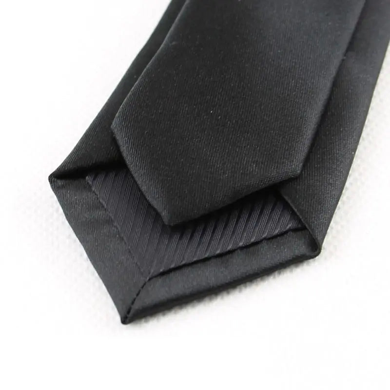 Black Colors Skinny 5CM Men's Necktie Polyester  Ties For Man Striped Dots Solid Jacquard Cravat Business Party Corbatas