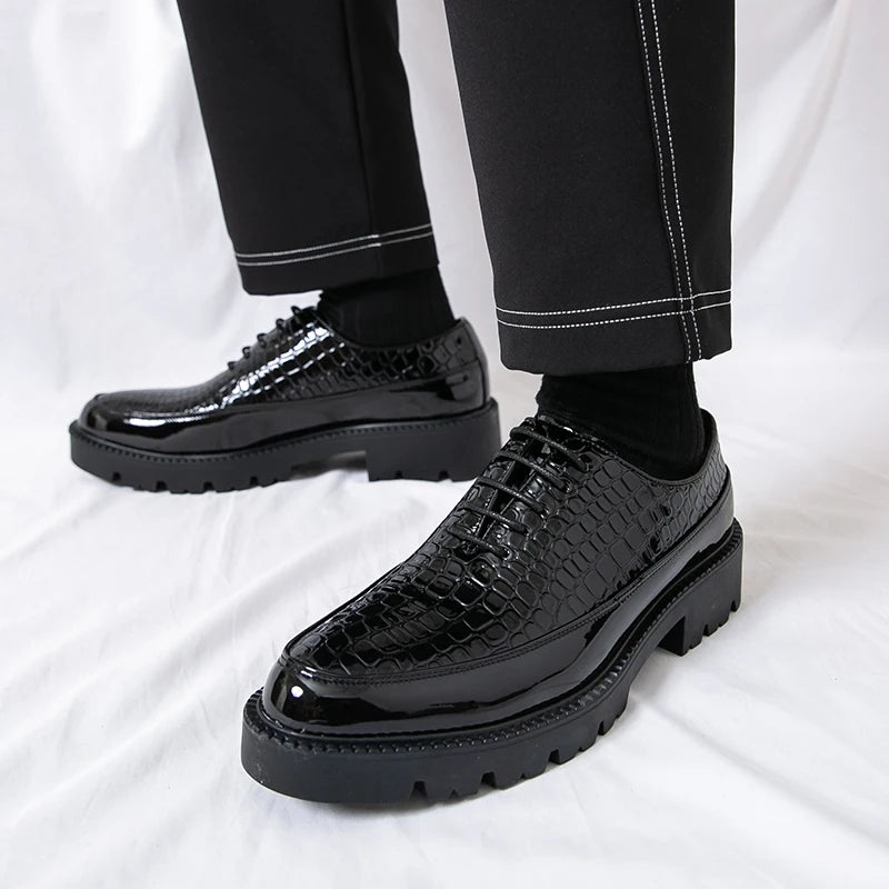 New Men Casual Leather Shoes All-match Wedding Oxford Shoes Fashion Business Shoes Soft Sole Business Footwear Leisure Walk Man
