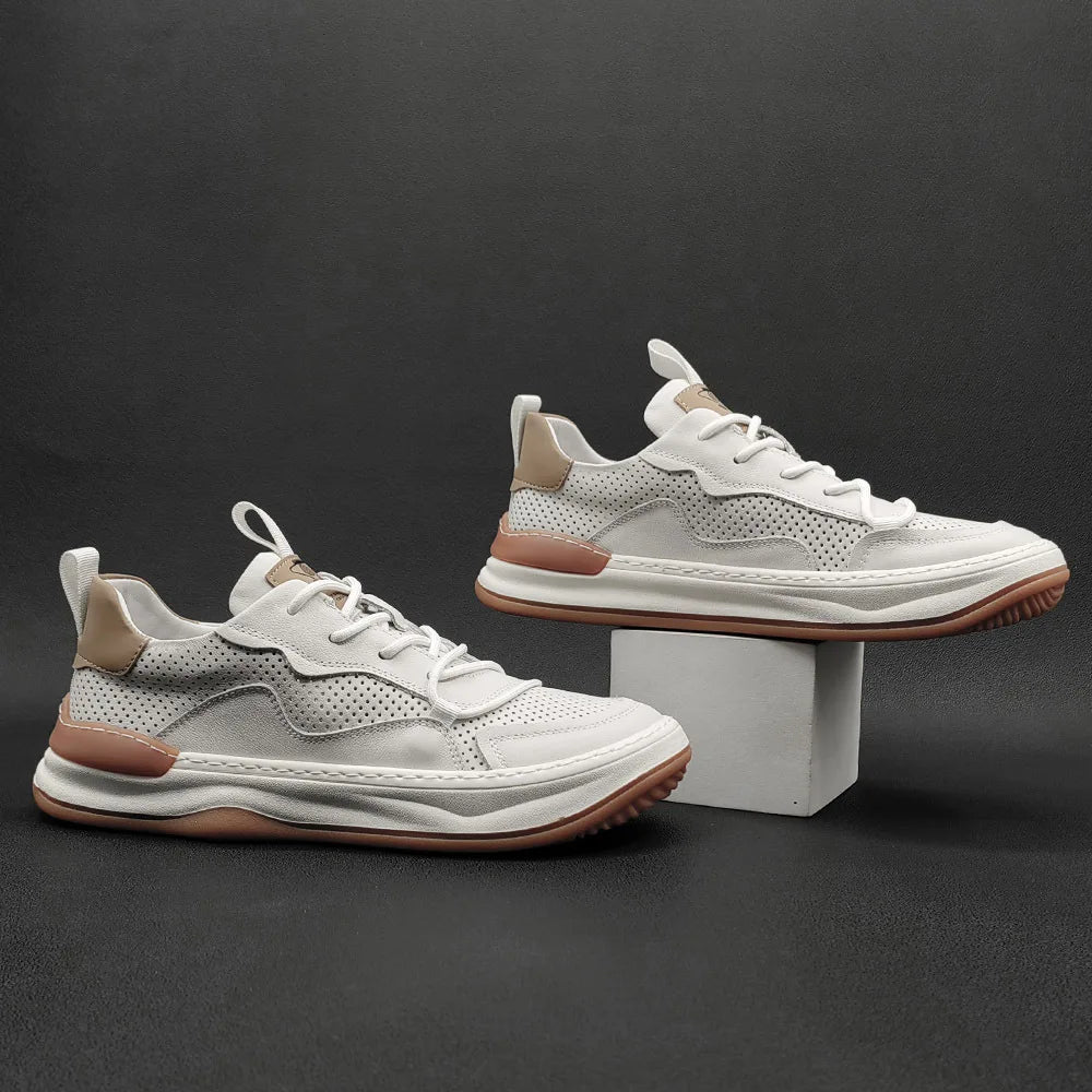 High Quality Sneakers Flat with Genuine Leather Shoes for Men Breathable Outdoor Casual Shoes Men Platform Shoe Tenis Masculinos