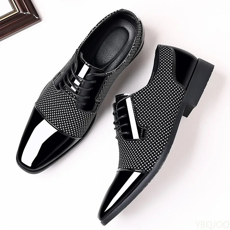 Fashionable New Business Formal Spring and Autumn Men's Shoes with Pointed Low Cut and Height Increasing Plus Size Men's Shoes