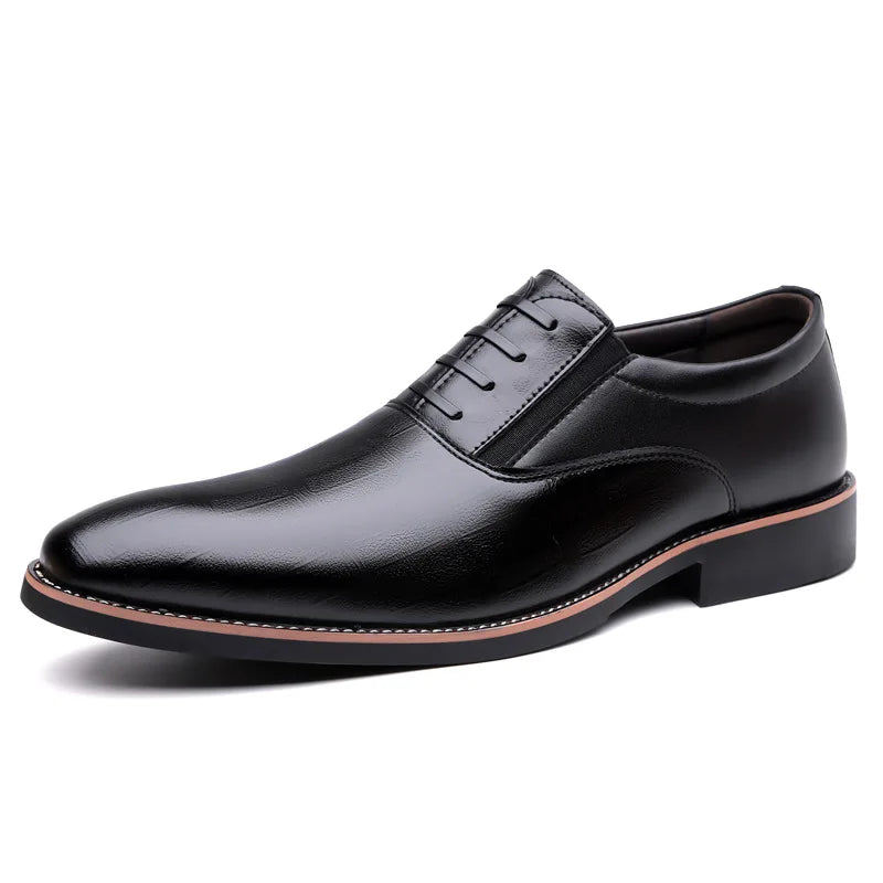 Big Size Soft Leather Shoes for Men Spring Autumn New Designer Casual Shoes Male Lace Fashion Wedding Dress Shoe Man