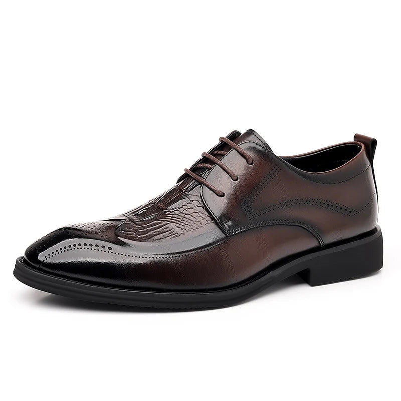Luxury Brand Men's Glossy Leather Shoes High-end Banquet Dress Shoes Office Men's Pointed Business Shoes High-quality Versatile