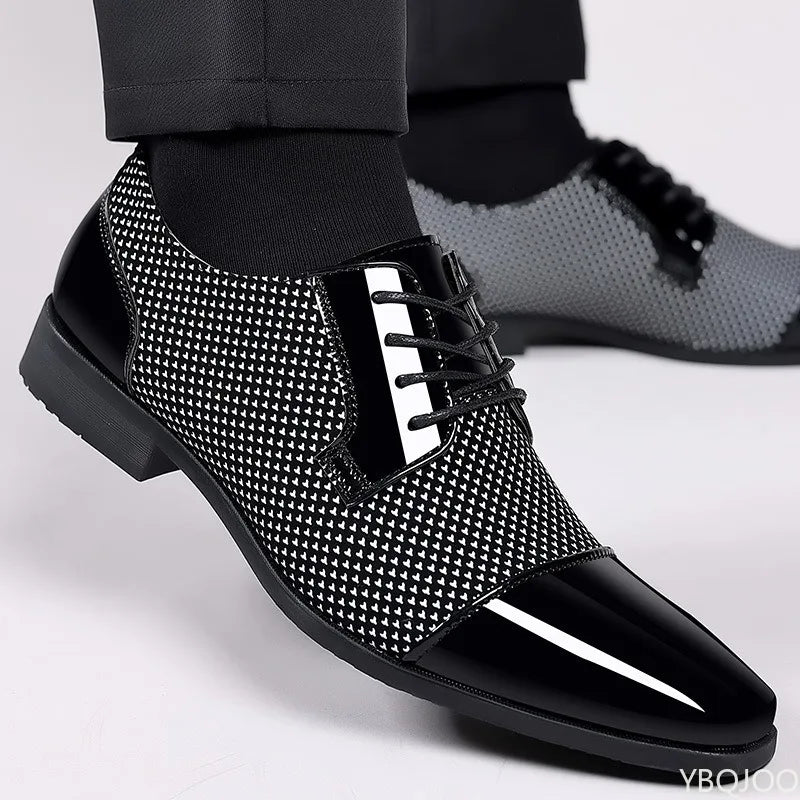 Fashionable New Business Formal Spring and Autumn Men's Shoes with Pointed Low Cut and Height Increasing Plus Size Men's Shoes