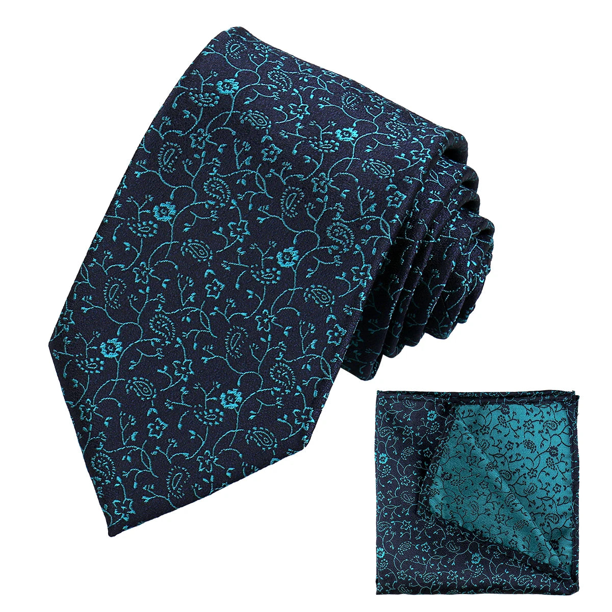 Tie Pocket Square For Men Business Set Necktie Handkerchief Set Jacquard Woven Floral Fashion Paisley Groom Groomsman Gifts