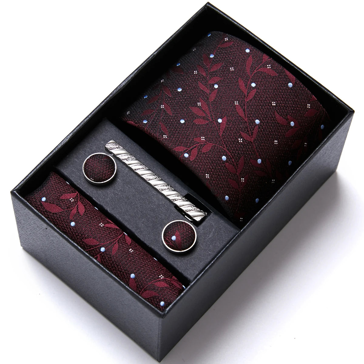 Jacquard Fashion Brand Tie Pocket Squares Set For Men Tie Handkerchief  Cufflink Necktie Gift Box Fit Wedding Holiday Workplace