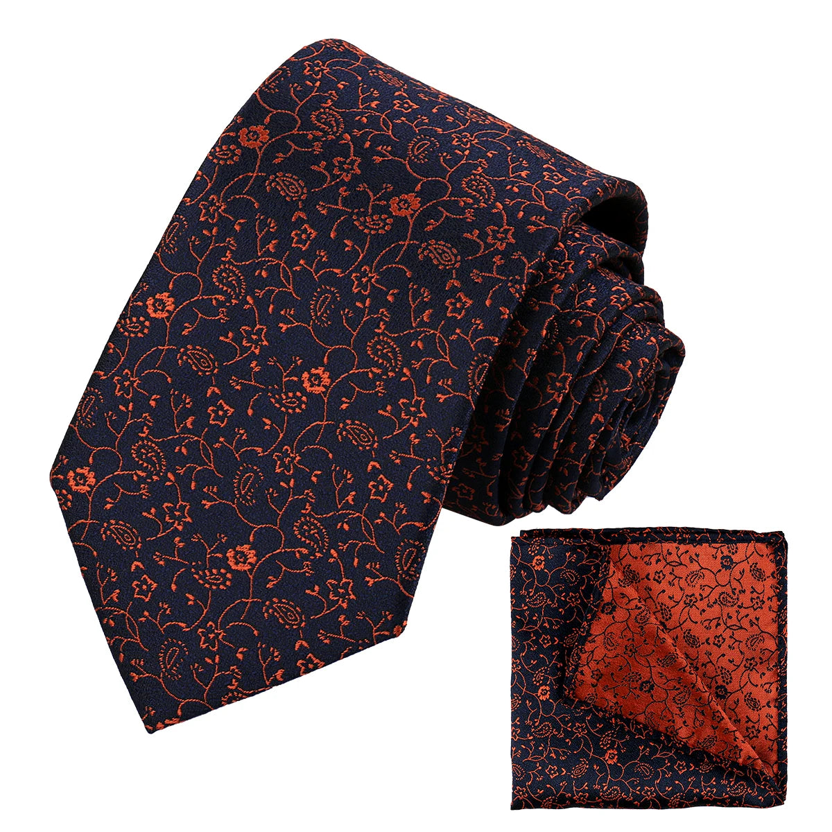 Tie Pocket Square For Men Business Set Necktie Handkerchief Set Jacquard Woven Floral Fashion Paisley Groom Groomsman Gifts