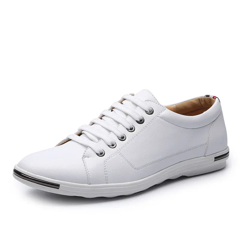 Sneakers Casual Leather Shoes for Men 2025 New Trend Walking Flats Comfortable Classic Solid Men Shoes Plus Size 48 Men Footwear