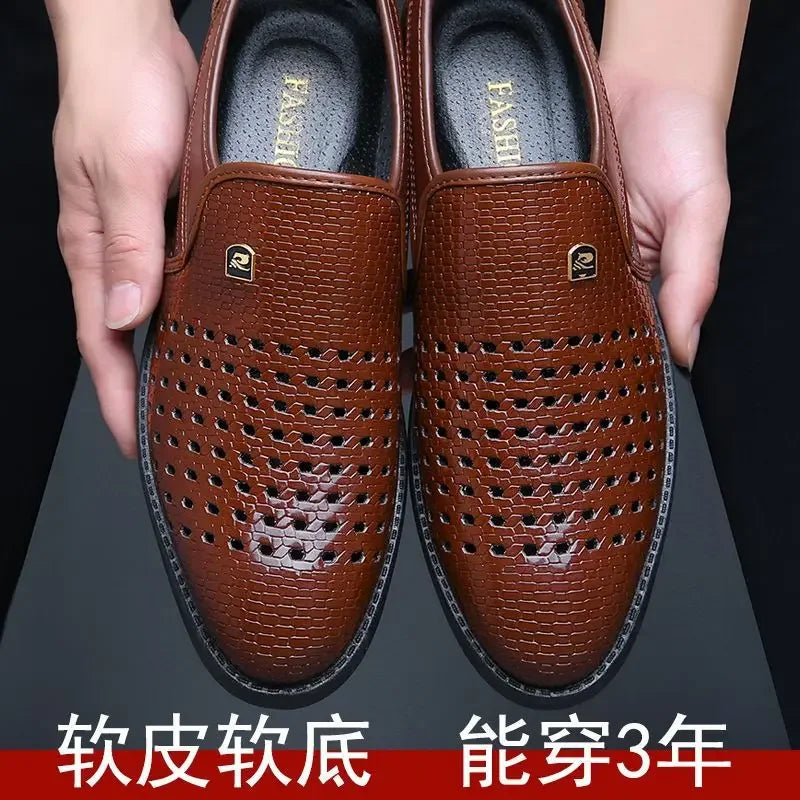 Casual Shoes for Men Summer Breathable Formal Stylish Flats Slip on Dress Loafers for Wedding Party Non Slip Walking Zapatos