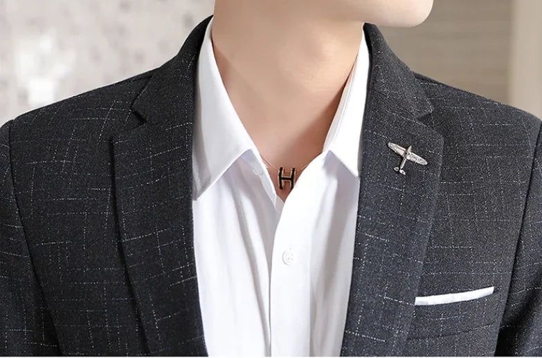 Fashion new (suit + trousers) boutique business British dress casual party slim trend handsome two-piece suit