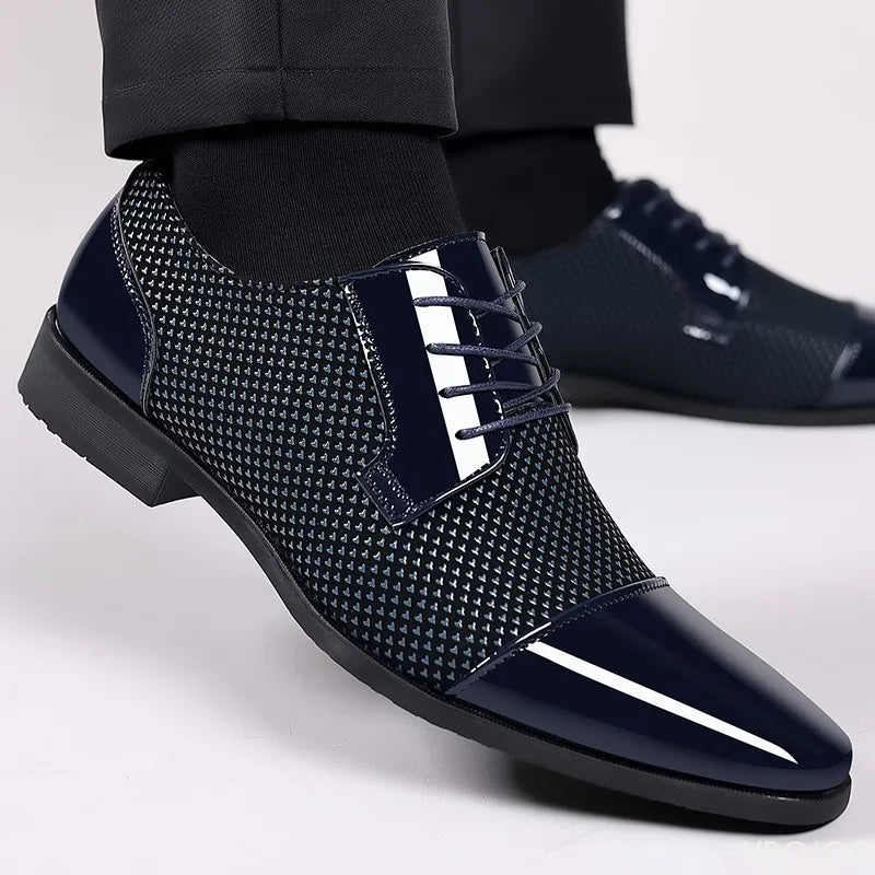 Fashionable New Business Formal Spring and Autumn Men's Shoes with Pointed Low Cut and Height Increasing Plus Size Men's Shoes