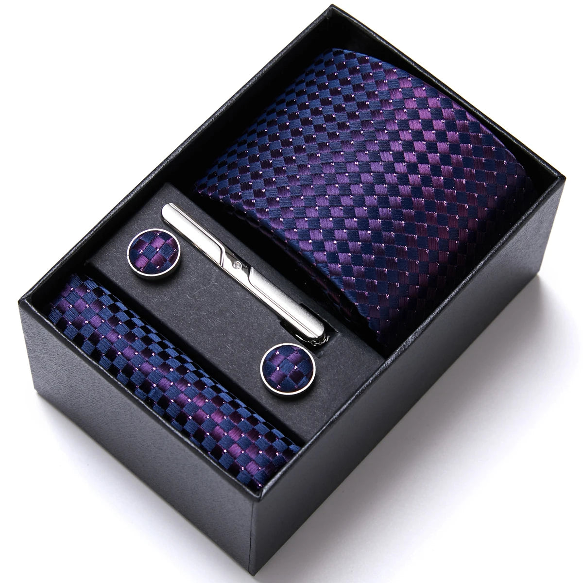 Jacquard Fashion Brand Tie Pocket Squares Set For Men Tie Handkerchief  Cufflink Necktie Gift Box Fit Wedding Holiday Workplace