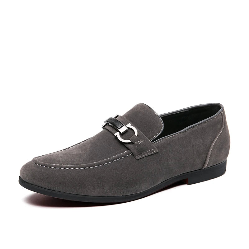 Classic Green Men's Suede Moccasins Large Size 47 Breathable Leather Loafers Men Low Slip-on Casual Shoes for Men zapatos hombre
