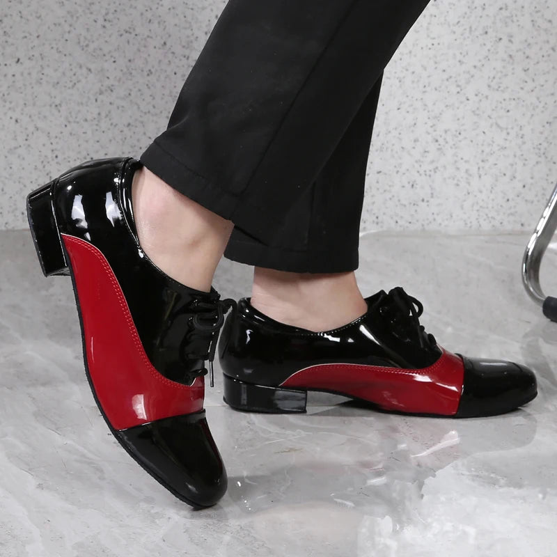 Men's Latin Dance Shoes Modern Performance Competition Sneakers Classic Black White Men's Dance Shoes New