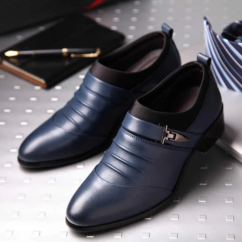 Classic Men Dress Shoes Luxury Oxfords Leather Shoes for Men Business Casual Loafers Quality Plus Size Men Wedding Formal Shoes
