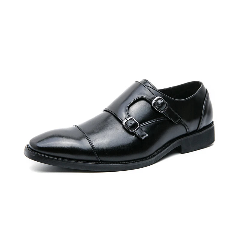 Classic Brand Versatile Men's Leather Casual Shoes Office Business Shoes Pointed Low Heel Men's Formal Shoes Big Size：38-48