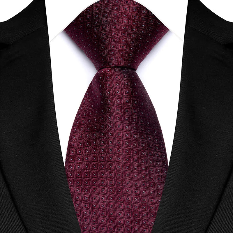 New Design Wedding 8CM Men Tie Dark Red Striped Paisley Flower Neckties For Men Business Party Groom Collar Accessories Gift