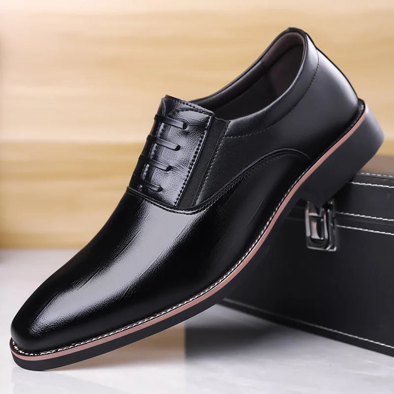 Big Size Soft Leather Shoes for Men Spring Autumn New Designer Casual Shoes Male Lace Fashion Wedding Dress Shoe Man