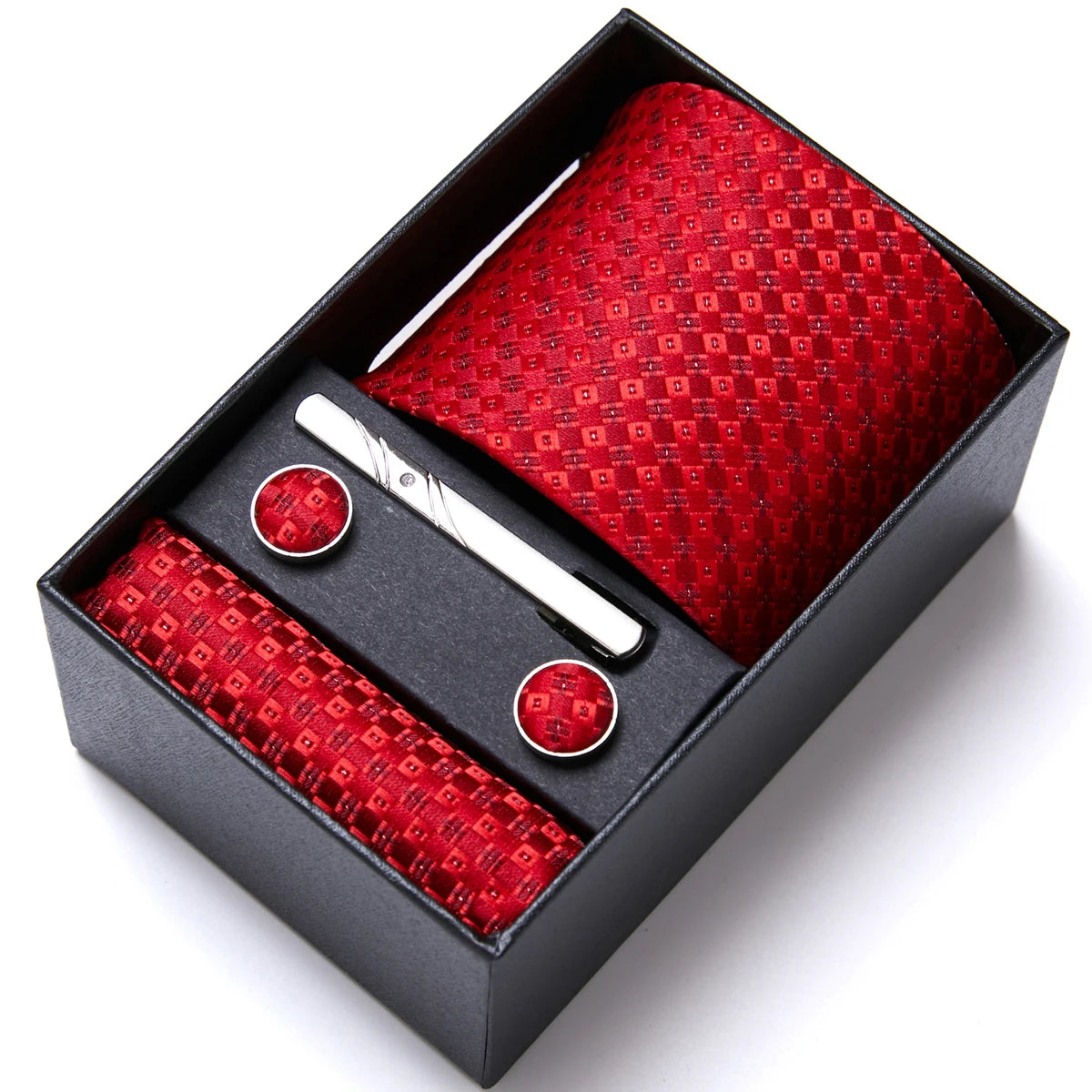 Jacquard Fashion Brand Tie Pocket Squares Set For Men Tie Handkerchief  Cufflink Necktie Gift Box Fit Wedding Holiday Workplace