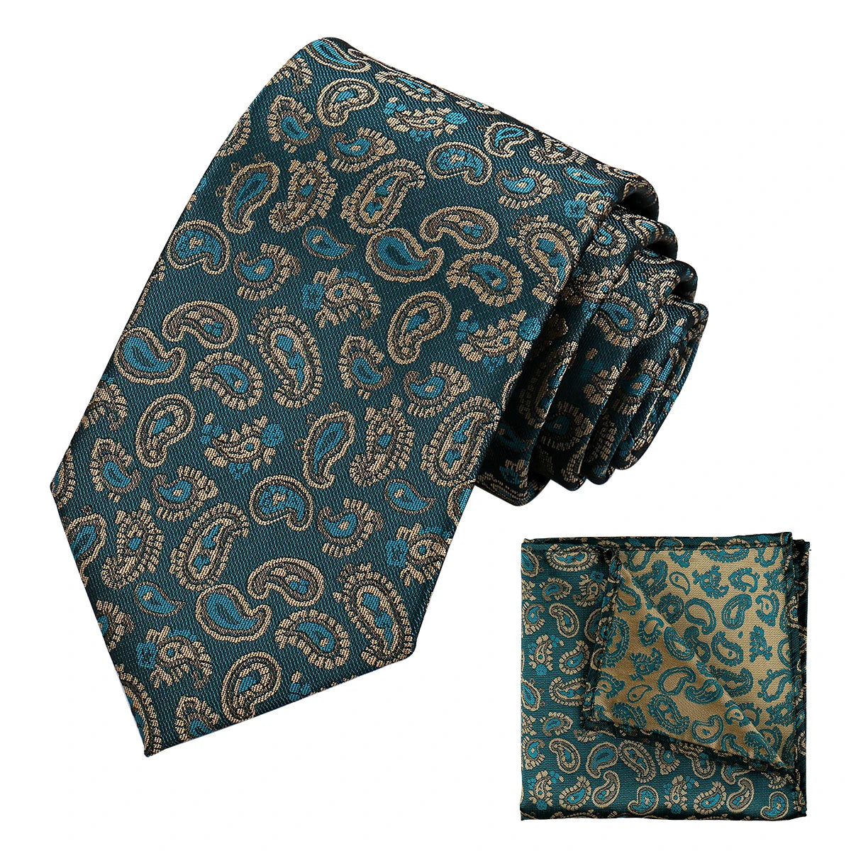 Tie Pocket Square For Men Business Set Necktie Handkerchief Set Jacquard Woven Floral Fashion Paisley Groom Groomsman Gifts