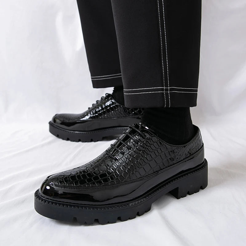 New Men Casual Leather Shoes All-match Wedding Oxford Shoes Fashion Business Shoes Soft Sole Business Footwear Leisure Walk Man