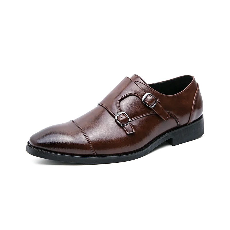 Classic Brand Versatile Men's Leather Casual Shoes Office Business Shoes Pointed Low Heel Men's Formal Shoes Big Size：38-48
