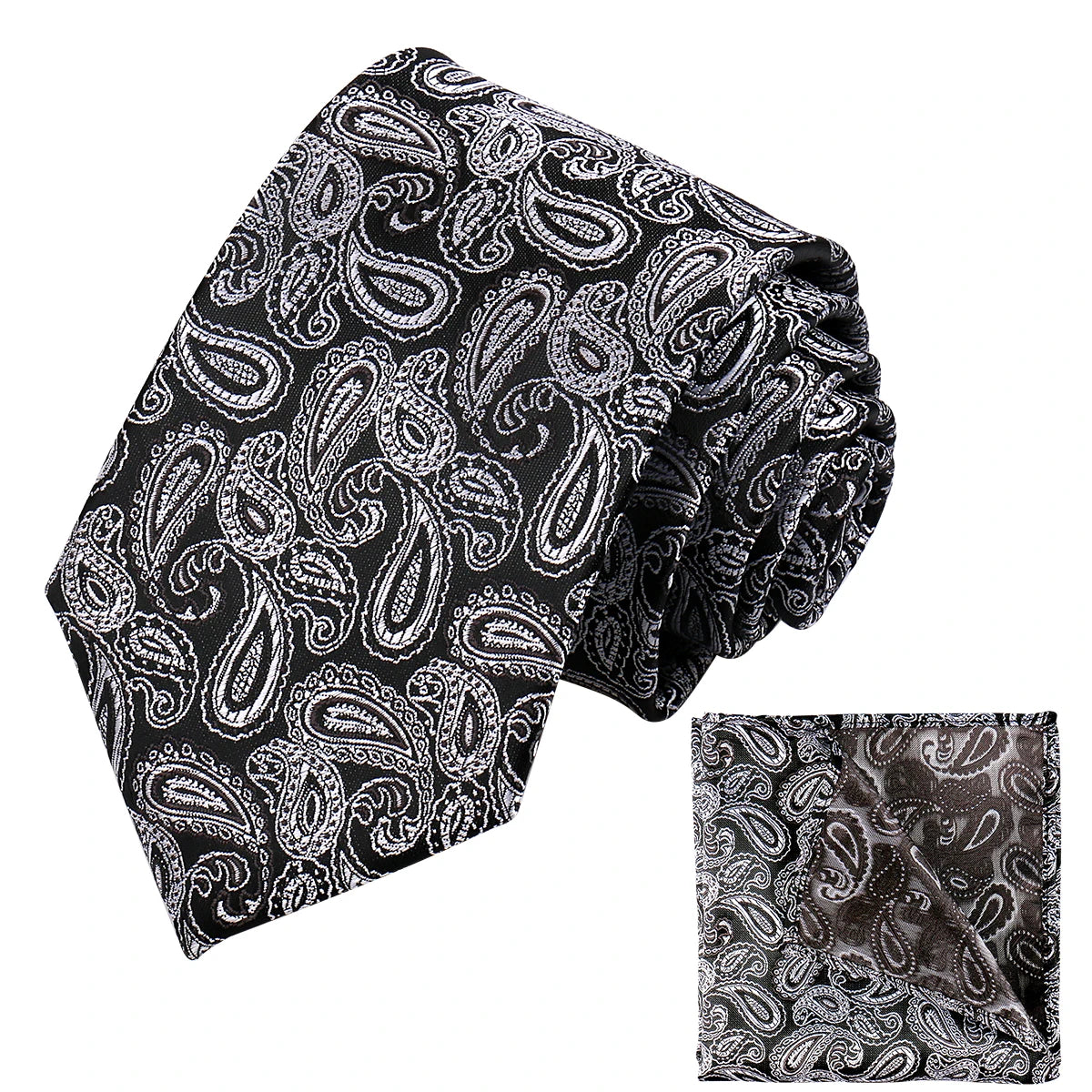Tie Pocket Square For Men Business Set Necktie Handkerchief Set Jacquard Woven Floral Fashion Paisley Groom Groomsman Gifts