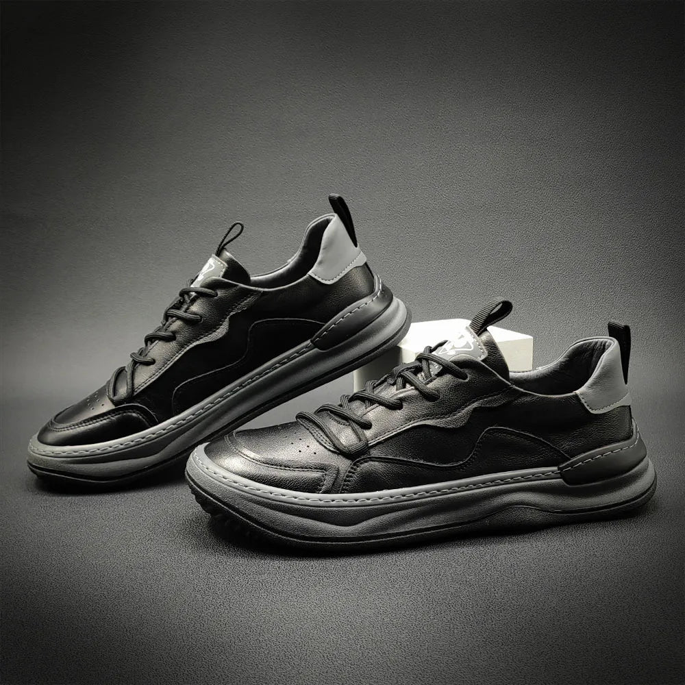 High Quality Sneakers Flat with Genuine Leather Shoes for Men Breathable Outdoor Casual Shoes Men Platform Shoe Tenis Masculinos