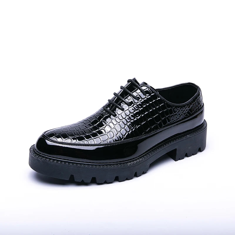New Men Casual Leather Shoes All-match Wedding Oxford Shoes Fashion Business Shoes Soft Sole Business Footwear Leisure Walk Man