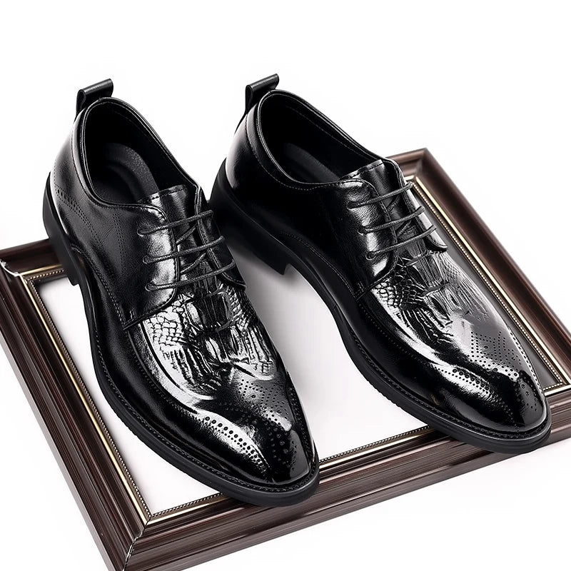 Luxury Brand Men's Glossy Leather Shoes High-end Banquet Dress Shoes Office Men's Pointed Business Shoes High-quality Versatile