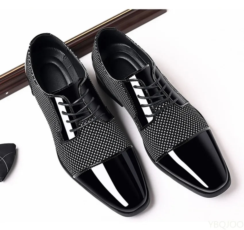 Fashionable New Business Formal Spring and Autumn Men's Shoes with Pointed Low Cut and Height Increasing Plus Size Men's Shoes