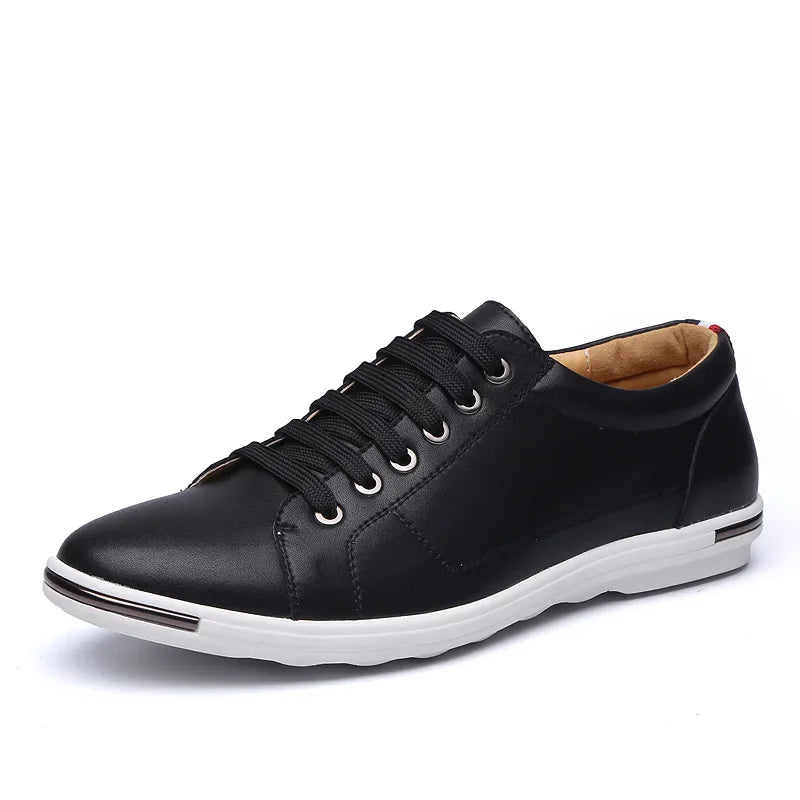 Sneakers Casual Leather Shoes for Men 2025 New Trend Walking Flats Comfortable Classic Solid Men Shoes Plus Size 48 Men Footwear