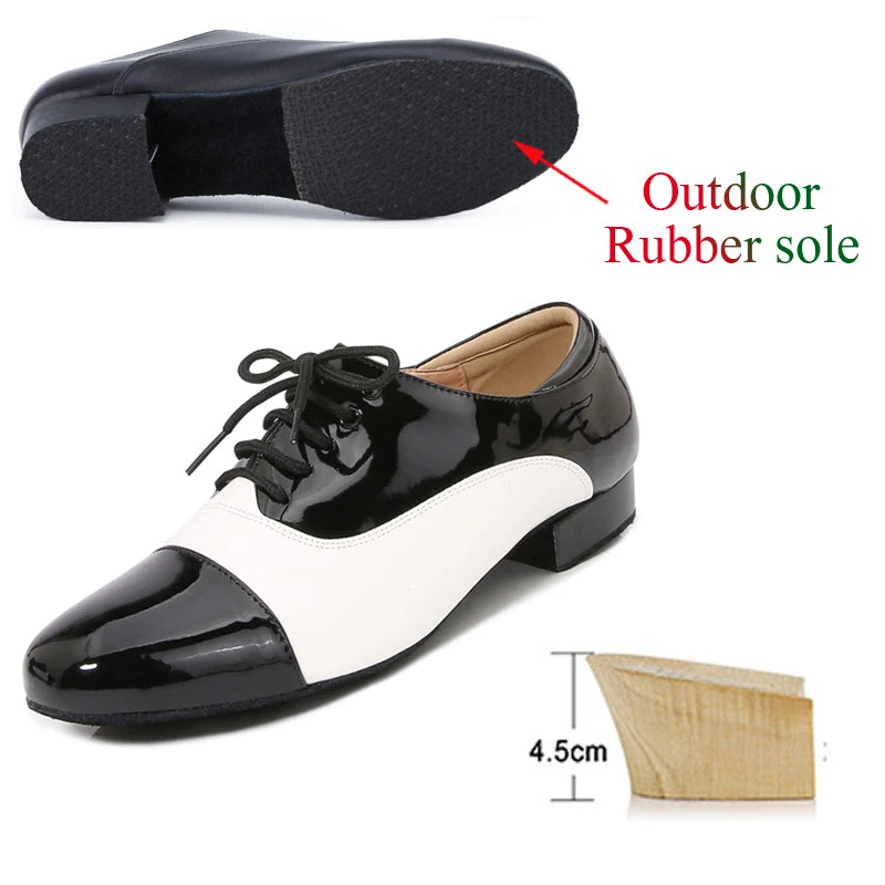 Men's Latin Dance Shoes Modern Performance Competition Sneakers Classic Black White Men's Dance Shoes New