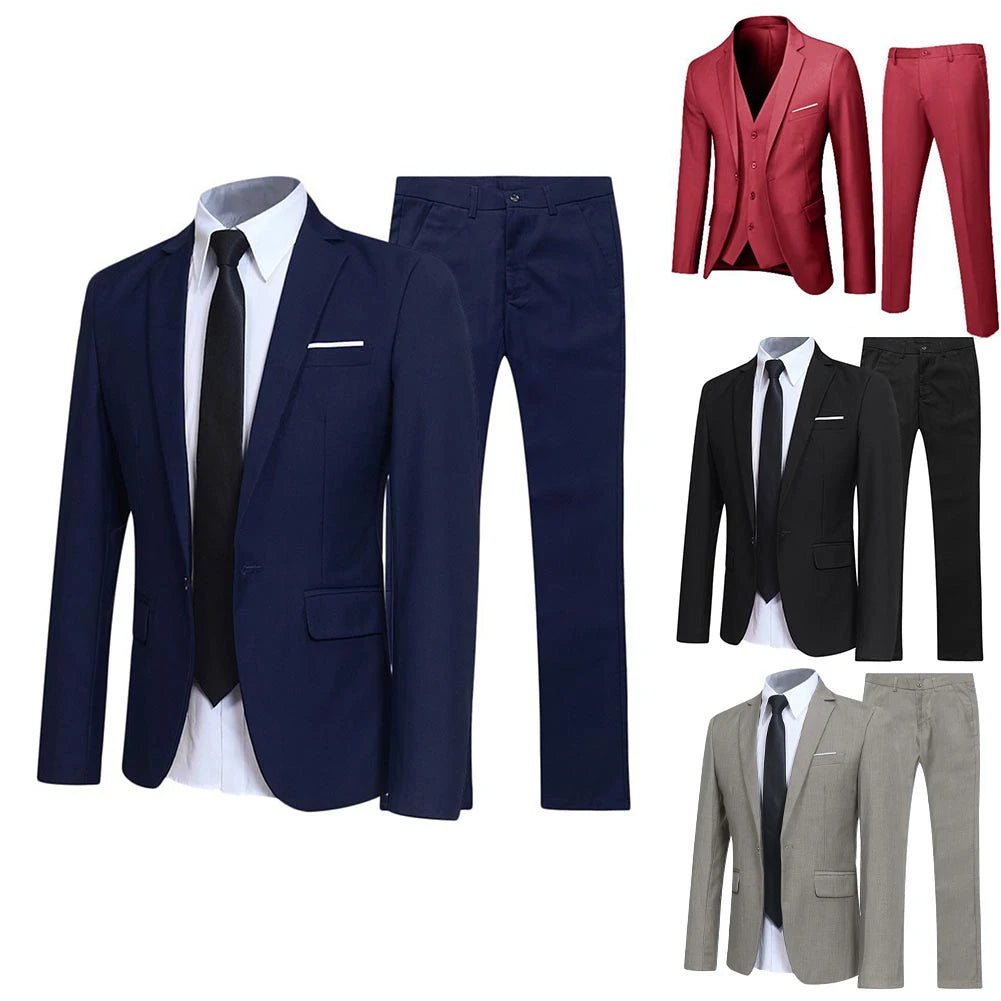 2PCS/SET Men Suit Blazer Slim Fit Tuxedo Jacket Coat And Pants Set Formal Party Party Business Suit Outwear