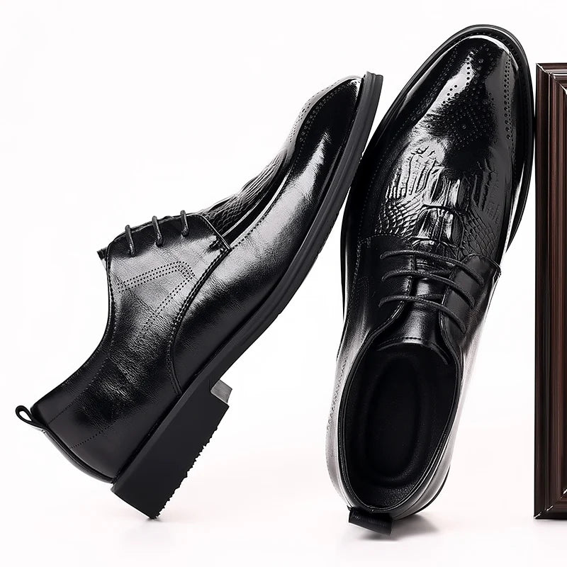 Luxury Brand Men's Glossy Leather Shoes High-end Banquet Dress Shoes Office Men's Pointed Business Shoes High-quality Versatile