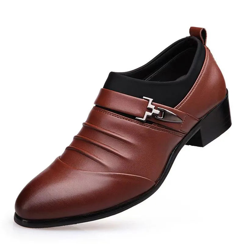 Classic Men Dress Shoes Luxury Oxfords Leather Shoes for Men Business Casual Loafers Quality Plus Size Men Wedding Formal Shoes