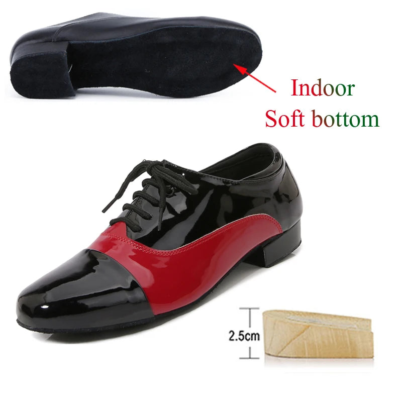 Men's Latin Dance Shoes Modern Performance Competition Sneakers Classic Black White Men's Dance Shoes New