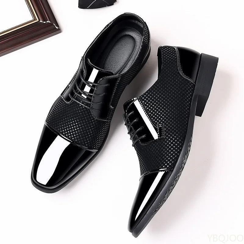 Fashionable New Business Formal Spring and Autumn Men's Shoes with Pointed Low Cut and Height Increasing Plus Size Men's Shoes