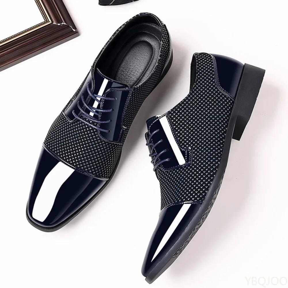 Fashionable New Business Formal Spring and Autumn Men's Shoes with Pointed Low Cut and Height Increasing Plus Size Men's Shoes