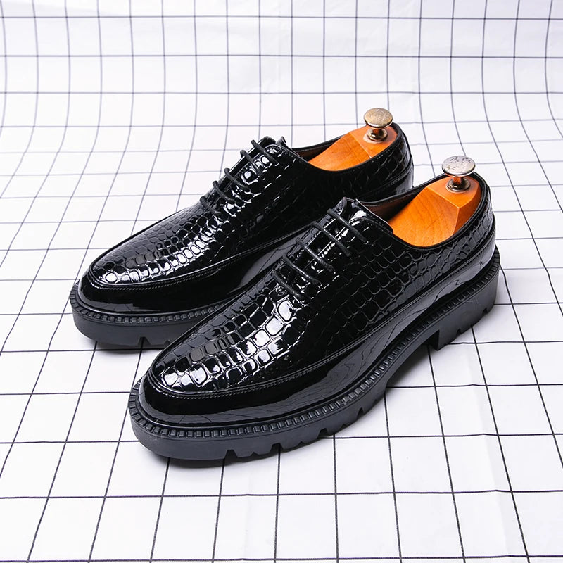 New Men Casual Leather Shoes All-match Wedding Oxford Shoes Fashion Business Shoes Soft Sole Business Footwear Leisure Walk Man