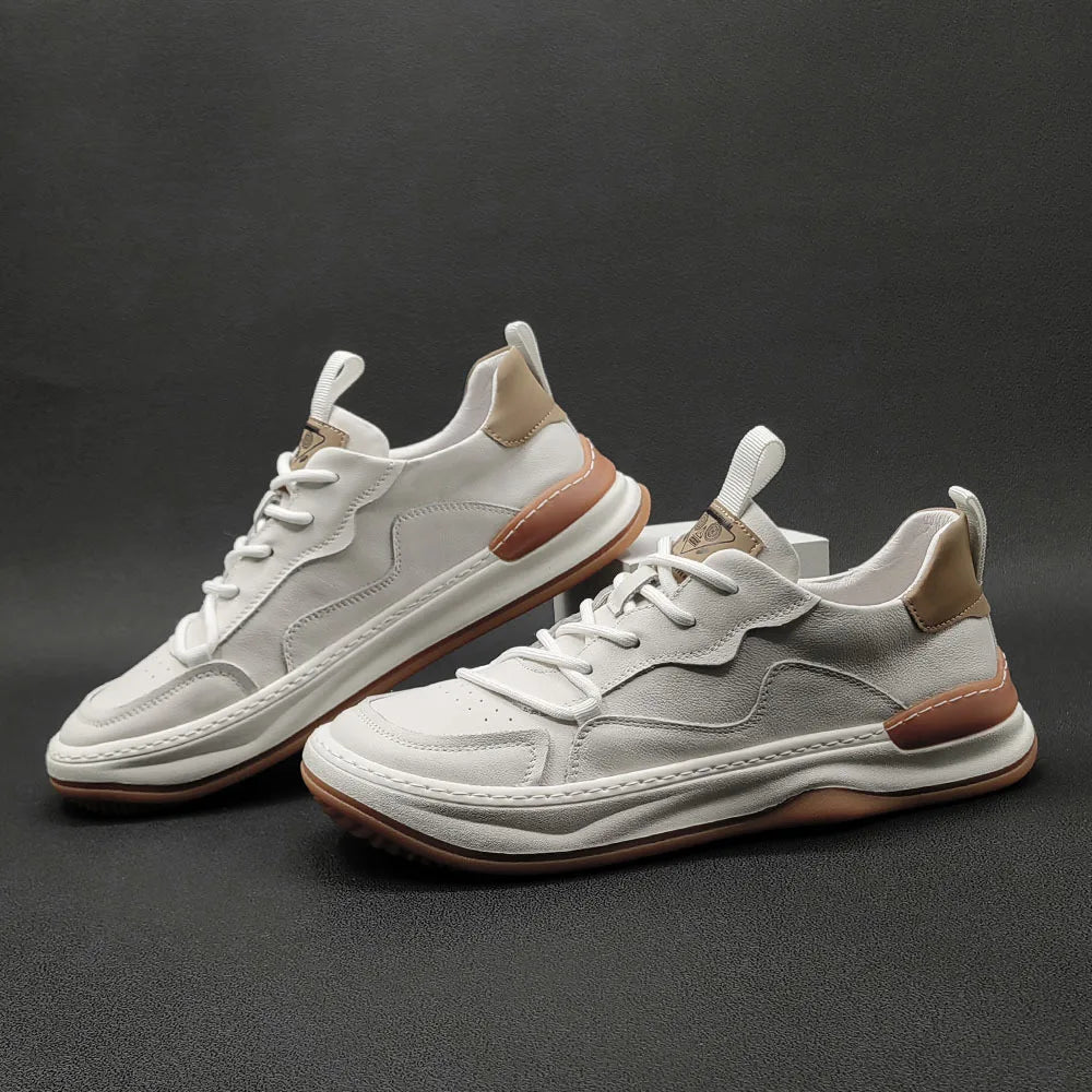 High Quality Sneakers Flat with Genuine Leather Shoes for Men Breathable Outdoor Casual Shoes Men Platform Shoe Tenis Masculinos