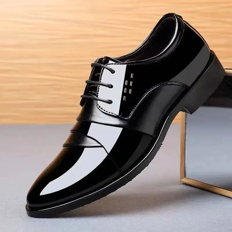 Wenzhou Genuine Leather Men's Casual Shoes Sharp Toe Polished Leather Business Formal Shoes Versatile Comfortable Breathable