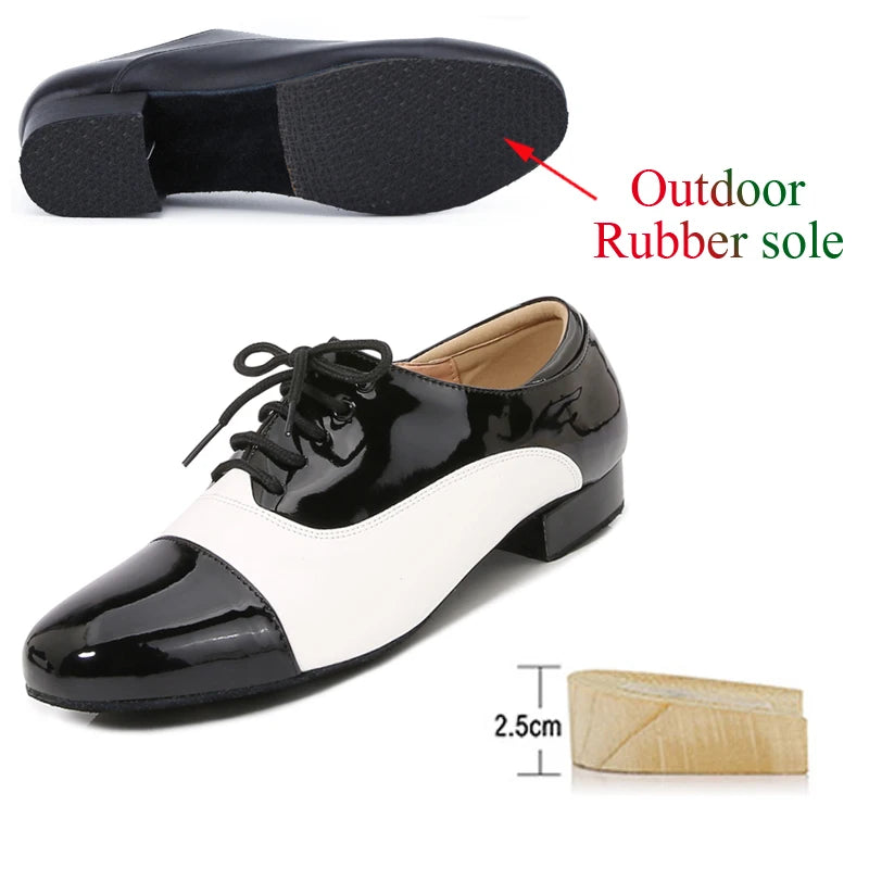 Men's Latin Dance Shoes Modern Performance Competition Sneakers Classic Black White Men's Dance Shoes New