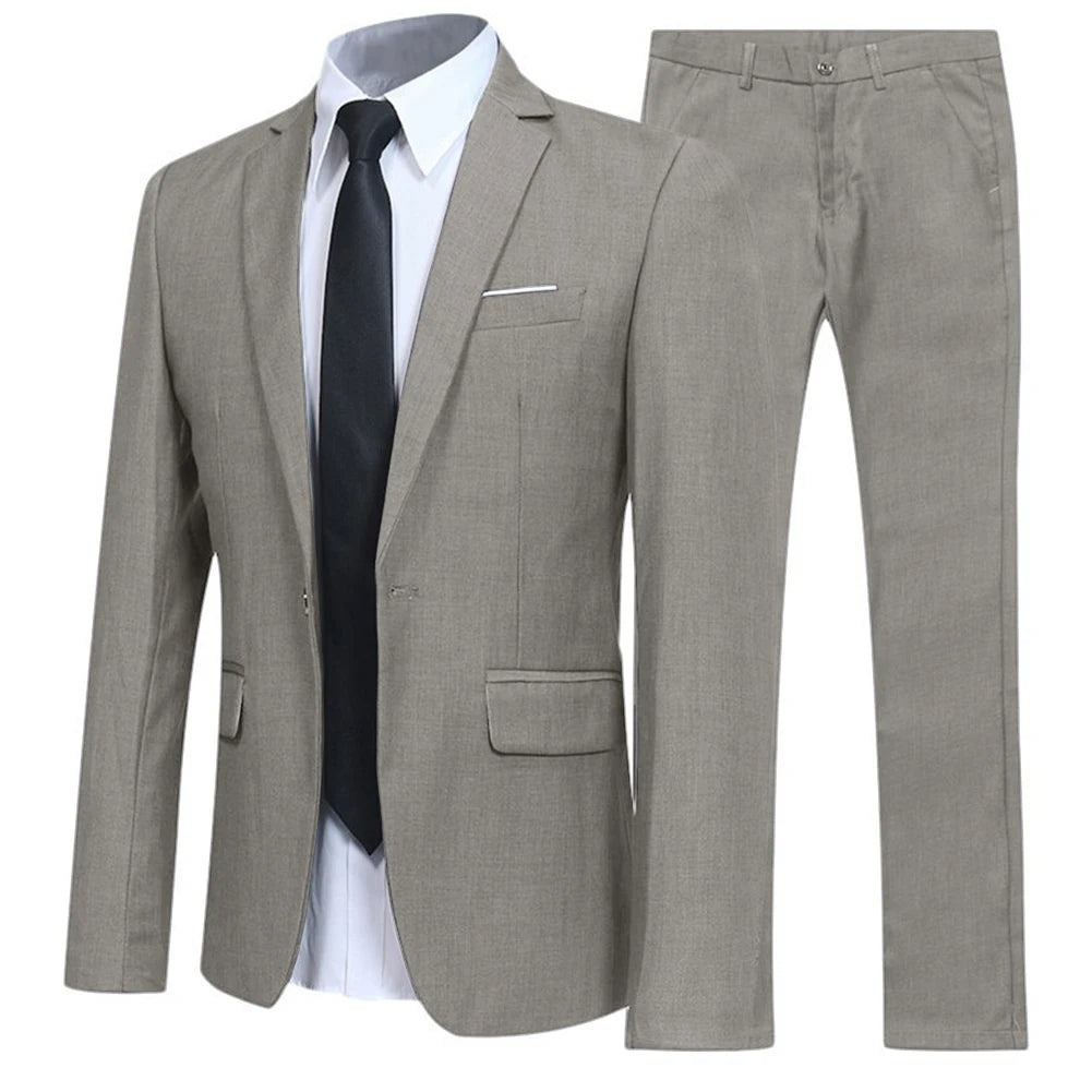 2PCS/SET Men Suit Blazer Slim Fit Tuxedo Jacket Coat And Pants Set Formal Party Party Business Suit Outwear