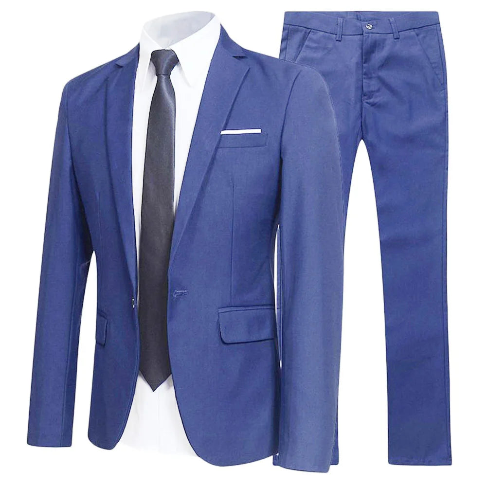 2PCS/SET Men Suit Blazer Slim Fit Tuxedo Jacket Coat And Pants Set Formal Party Party Business Suit Outwear