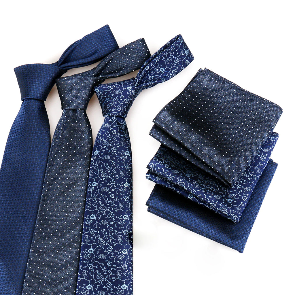 Tie Pocket Square For Men Business Set Necktie Handkerchief Set Jacquard Woven Floral Fashion Paisley Groom Groomsman Gifts