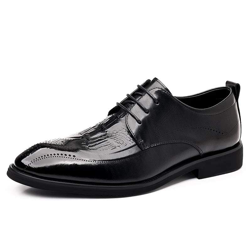 Luxury Brand Men's Glossy Leather Shoes High-end Banquet Dress Shoes Office Men's Pointed Business Shoes High-quality Versatile