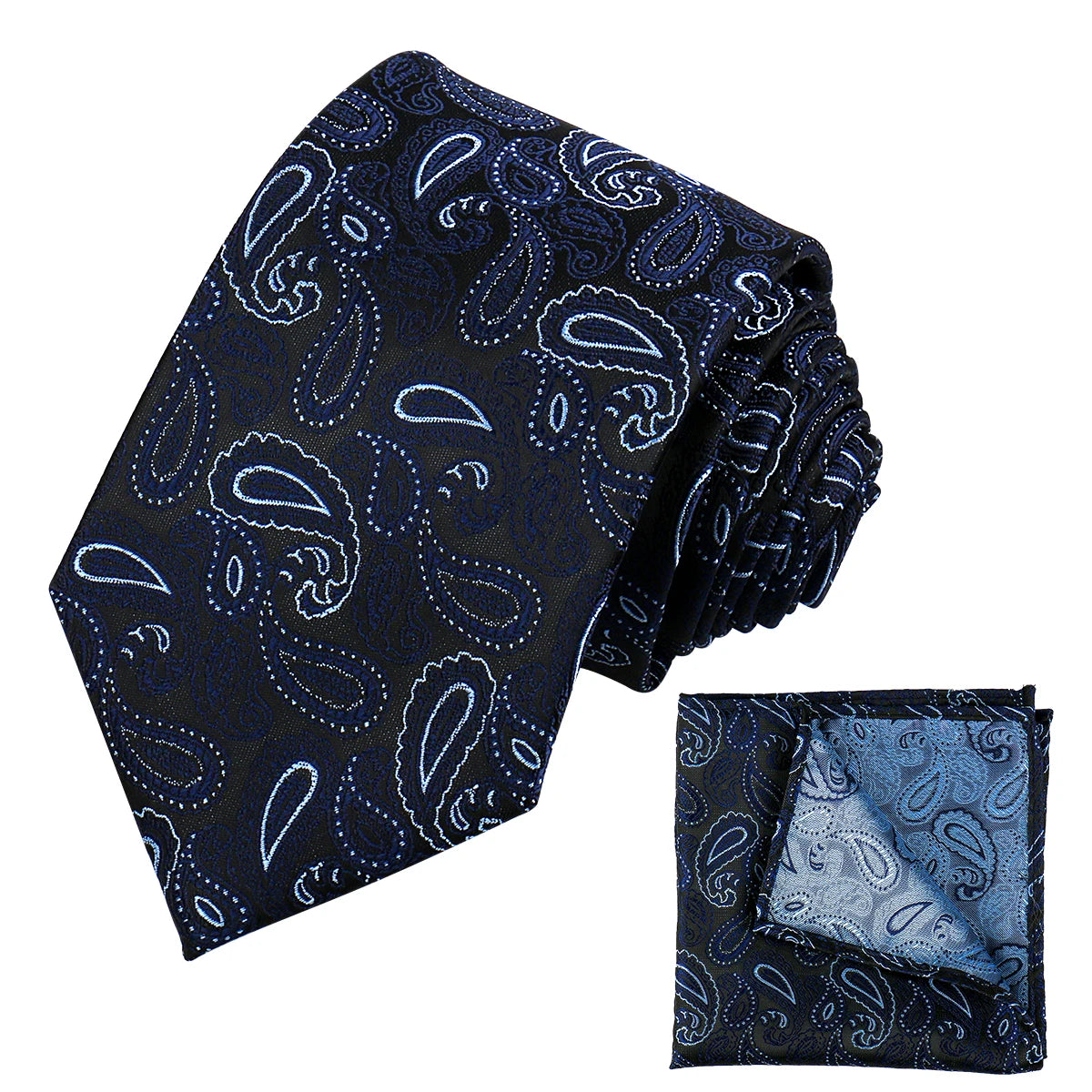 Tie Pocket Square For Men Business Set Necktie Handkerchief Set Jacquard Woven Floral Fashion Paisley Groom Groomsman Gifts
