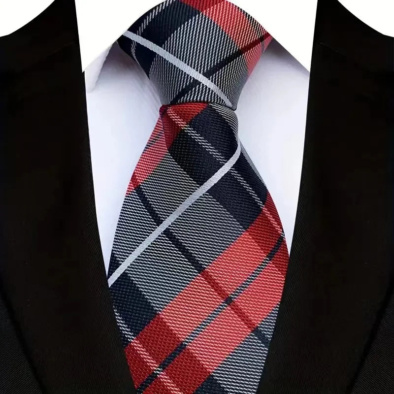 New Design Wedding 8CM Men Tie Dark Red Striped Paisley Flower Neckties For Men Business Party Groom Collar Accessories Gift